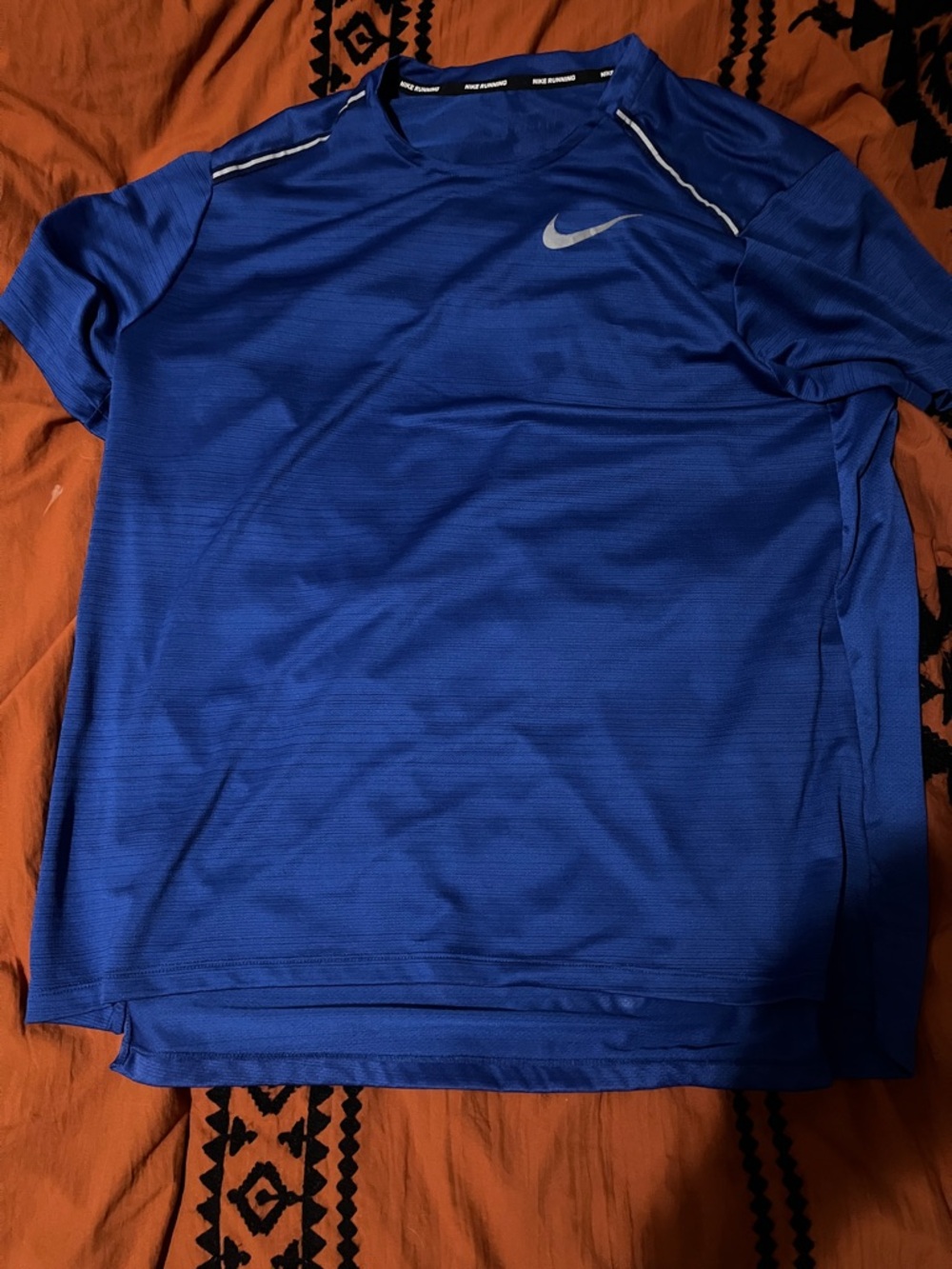 Nike Royal Blue Short Sleeve Performance Tee with Silver Swoosh
